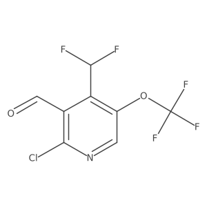 2-chloro-4-(difluoromethyl)-5-(trifluoromethoxy)pyridine-3-carbaldehyde结构式
