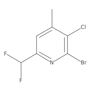 2-Bromo-3-chloro-6-(difluoromethyl)-4-methylpyridine结构式