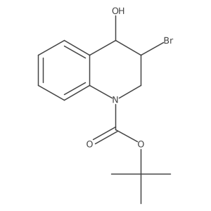 Tert-butyl (3R,4R)-3-bromo-4-hydroxy-3,4-dihydro-2H-quinoline-1-carboxylate结构式