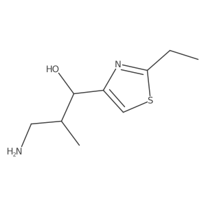3-Amino-1-(2-ethyl-1,3-thiazol-4-yl)-2-methylpropan-1-ol结构式