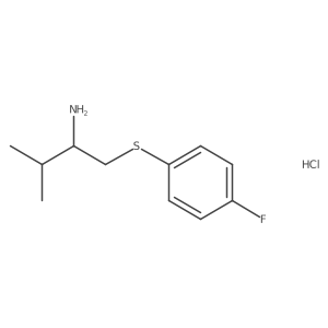 1-((4-Fluorophenyl)thio)-3-methylbutan-2-amine hydrochloride结构式