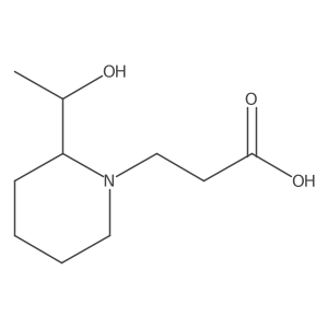 3-(2-(1-Hydroxyethyl)piperidin-1-yl)propanoic acid结构式