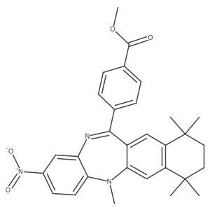 Methyl 4-(7,8,9,10-tetrahydro-5,7,7,10,10-pentamethyl-2-nitro-5H-benzo[b]naphtho[2,3-e][1,4]diazepin-12-yl)benzoate Structure