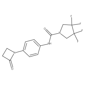 3,3,4,4-tetrafluoro-N-[4-(2-oxoazetidin-1-yl)phenyl]pyrrolidine-1-carboxamide结构式