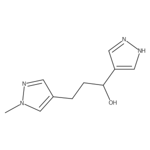 3-(1-methyl-1H-pyrazol-4-yl)-1-(1H-pyrazol-4-yl)propan-1-ol结构式