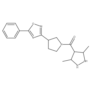 (3,5-Dimethylpyrazolidin-4-yl)-[3-(5-phenyl-1,2,4-oxadiazol-3-yl)pyrrolidin-1-yl]methanone结构式