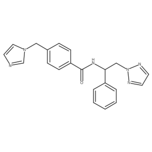 4-((1H-imidazol-1-yl)methyl)-N-(1-phenyl-2-(2H-1,2,3-triazol-2-yl)ethyl)benzamide结构式
