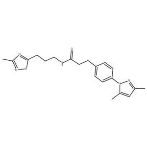 3-(4-(3,5-dimethyl-1H-pyrazol-1-yl)phenyl)-N-(3-(3-methyl-1,2,4-oxadiazol-5-yl)propyl)propanamide结构式