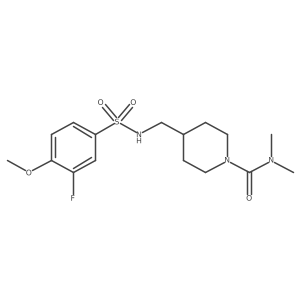 4-((3-fluoro-4-methoxyphenylsulfonamido)methyl)-N,N-dimethylpiperidine-1-carboxamide Structure