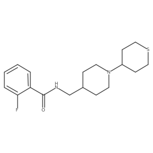 2-fluoro-N-((1-(tetrahydro-2H-thiopyran-4-yl)piperidin-4-yl)methyl)benzamide结构式