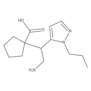 1-[2-Amino-1-(1-propyl-1H-pyrazol-5-yl)ethyl]cyclopentane-1-carboxylic acid结构式