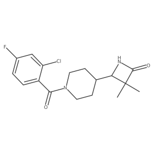 4-[1-(2-Chloro-4-fluorobenzoyl)piperidin-4-yl]-3,3-dimethylazetidin-2-one结构式