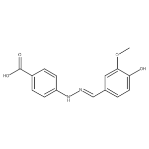 (E)-4-(2-(4-hydroxy-3-methoxybenzylidene)hydrazineyl)benzoic acid结构式