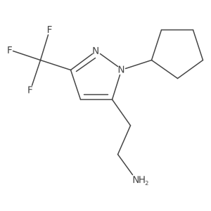 2-(1-cyclopentyl-3-(trifluoromethyl)-1H-pyrazol-5-yl)ethan-1-amine Structure