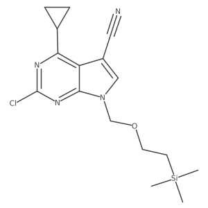 2-Chloro-4-cyclopropyl-7-[[2-(trimethylsilyl)ethoxy]methyl]-7H-pyrrolo[2,3-d]pyrimidine-5-carbonitrile Structure