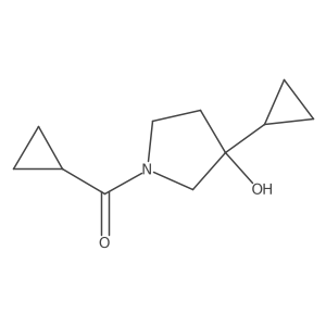 1-Cyclopropanecarbonyl-3-cyclopropylpyrrolidin-3-ol结构式
