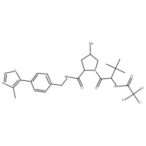 (2S,4R)-1-[(2S)-3,3-dimethyl-2-[(2,2,2-trichloroacetyl)amino]butanoyl]-4-hydroxy-N-[[4-(4-methylthiazol-5-yl)phenyl]methyl]pyrrolidine-2-carboxamide Structure