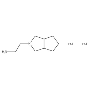 2-[(3aR,6aS)-octahydrocyclopenta[c]pyrrol-2-yl]ethan-1-amine dihydrochloride结构式