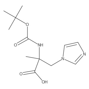 2-{[(tert-butoxy)carbonyl]amino}-3-(1H-imidazol-1-yl)-2-methylpropanoic acid结构式