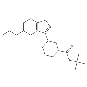 tert-butyl 3-(5-propyl-4,5,6,7-tetrahydro-1H-indazol-3-yl)piperidine-1-carboxylate结构式