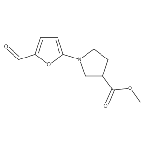 Methyl 1-(5-formylfuran-2-yl)pyrrolidine-3-carboxylate结构式