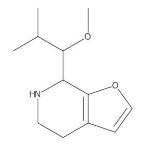 7-(1-methoxy-2-methylpropyl)-4H,5H,6H,7H-furo[2,3-c]pyridine结构式