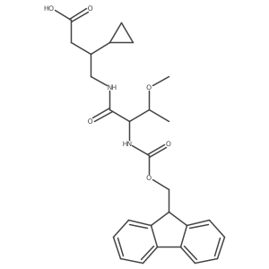 3-cyclopropyl-4-[(2S,3R)-2-({[(9H-fluoren-9-yl)methoxy]carbonyl}amino)-3-methoxybutanamido]butanoic acid Structure