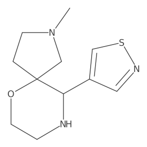 2-Methyl-10-(1,2-thiazol-4-yl)-6-oxa-2,9-diazaspiro[4.5]decane结构式