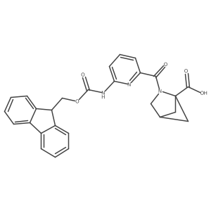 2-[6-({[(9H-fluoren-9-yl)methoxy]carbonyl}amino)pyridine-2-carbonyl]-2-azabicyclo[2.1.1]hexane-1-carboxylic acid结构式
