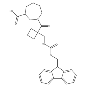4-{1-[({[(9H-fluoren-9-yl)methoxy]carbonyl}amino)methyl]cyclobutanecarbonyl}-1,4-oxazepane-6-carboxylic acid Structure