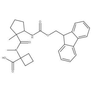 1-[N-methyl2-({[(9H-fluoren-9-yl)methoxy]carbonyl}amino)-1-methylcyclopentaneamido]cyclobutane-1-carboxylic acid Structure