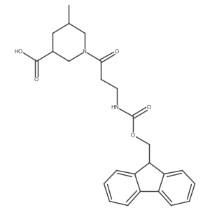 1-[3-({[(9H-fluoren-9-yl)methoxy]carbonyl}amino)propanoyl]-5-methylpiperidine-3-carboxylic acid结构式