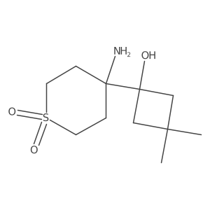 4-Amino-4-(1-hydroxy-3,3-dimethylcyclobutyl)-1lambda6-thiane-1,1-dione Structure