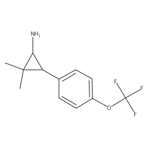 rac-(1R,3S)-2,2-dimethyl-3-[4-(trifluoromethoxy)phenyl]cyclopropan-1-amine结构式
