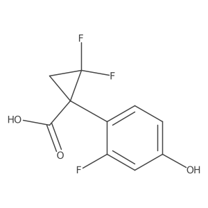 2,2-Difluoro-1-(2-fluoro-4-hydroxyphenyl)cyclopropane-1-carboxylic acid Structure