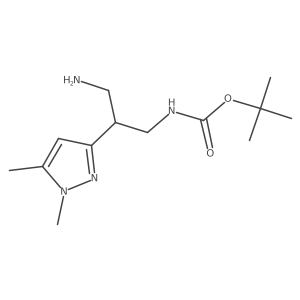tert-butyl N-[3-amino-2-(1,5-dimethyl-1H-pyrazol-3-yl)propyl]carbamate结构式