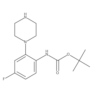 tert-butyl N-[4-fluoro-2-(piperazin-1-yl)phenyl]carbamate Structure