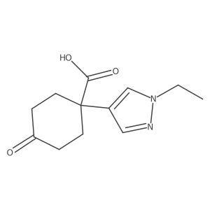 1-(1-ethyl-1H-pyrazol-4-yl)-4-oxocyclohexane-1-carboxylic acid结构式