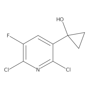 1-(2,6-Dichloro-5-fluoropyridin-3-yl)cyclopropan-1-ol结构式