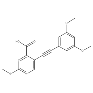 5-[2-(3,5-Dimethoxyphenyl)ethynyl]-2-(methylthio)-4-pyrimidinecarboxylic acid Structure