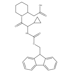 2-[(2R)-1-[2-cyclopropyl-2-({[(9H-fluoren-9-yl)methoxy]carbonyl}amino)acetyl]piperidin-2-yl]acetic acid Structure