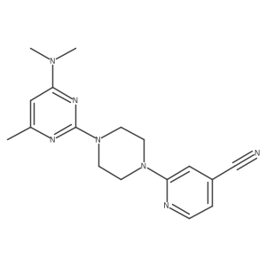 2-{4-[4-(Dimethylamino)-6-methylpyrimidin-2-yl]piperazin-1-yl}pyridine-4-carbonitrile Structure