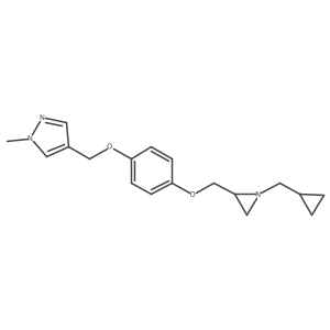 4-[[4-[[1-(Cyclopropylmethyl)aziridin-2-yl]methoxy]phenoxy]methyl]-1-methylpyrazole结构式