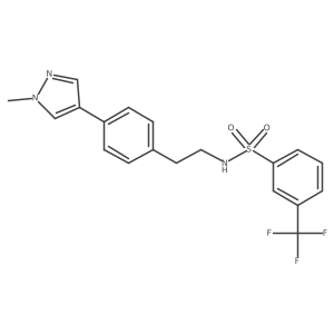 N-{2-[4-(1-methyl-1H-pyrazol-4-yl)phenyl]ethyl}-3-(trifluoromethyl)benzene-1-sulfonamide Structure