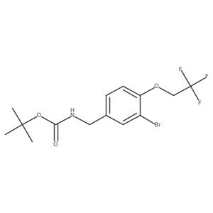 tert-Butyl 3-bromo-4-(2,2,2-trifluoroethoxy)benzylcarbamate结构式