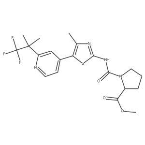 Methyl ((4-methyl-5-(2-(1,1,1-trifluoro-2-methylpropan-2-yl)pyridin-4-yl)thiazol-2-yl)carbamoyl)-L-prolinate Structure