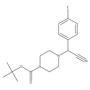 Tert-butyl 4-[cyano(4-fluorophenyl)methyl]piperazine-1-carboxylate结构式