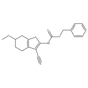 benzyl N-(3-cyano-6-methoxy-4,5,6,7-tetrahydro-1-benzothiophen-2-yl)carbamate结构式