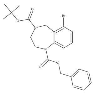 1-benzyl 4-tert-butyl 6-bromo-2,3,4,5-tetrahydro-1H-1,4-benzodiazepine-1,4-dicarboxylate结构式