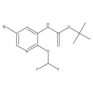 tert-butyl N-[5-bromo-2-(difluoromethoxy)pyridin-3-yl]carbamate结构式